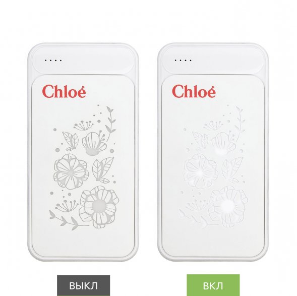 Внешний аккумулятор с подсветкой Starlight Plus PB 10000 mAh, белый 