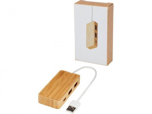 USB-концентратор Tapas из бамбука, натуральный 