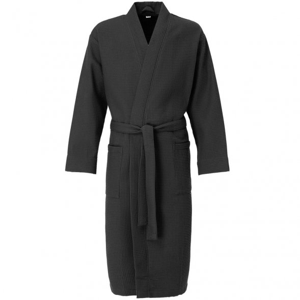 Халат вафельный Kimono, черный 