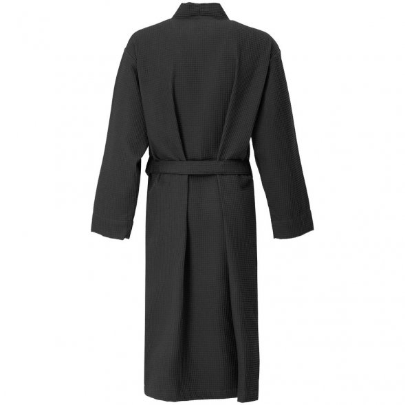 Халат вафельный Kimono, черный 