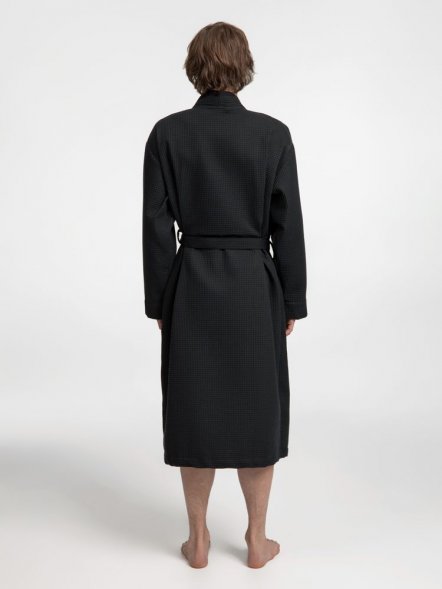 Халат вафельный Kimono, черный 