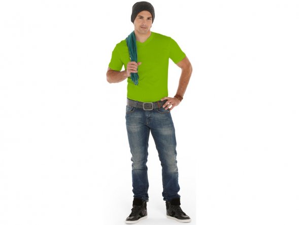 Футболка Heavy Super Club мужская с V-образным вырезом, зеленое яблоко 