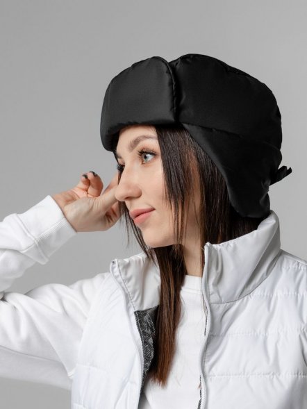 Шапка-ушанка Shelter, черная 