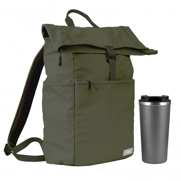 Подарочный набор Palermo, Boston, зеленый/серый (рюкзак, термокружка) 