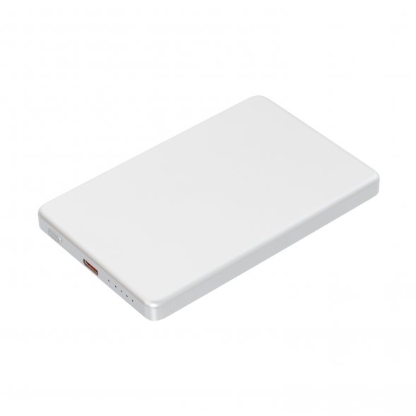 Внешний аккумулятор Atlantis PD 5000mAh с функцией беспроводной зарядки 15W, серебряный 