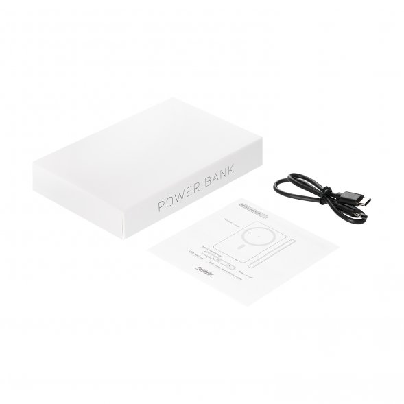Внешний аккумулятор Atlantis PD 5000mAh с функцией беспроводной зарядки 15W, серебряный 