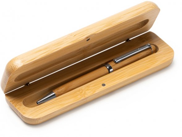 Ручка шариковая BODONI из бамбука в футляре, бежевый 