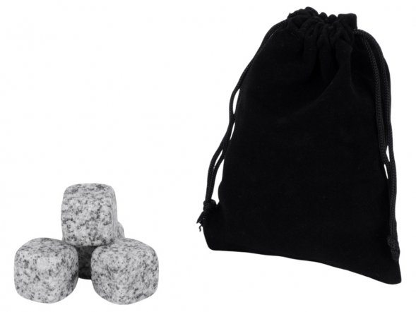 Камни для виски Gentleman в бархатном мешочке, 4 шт, серый 