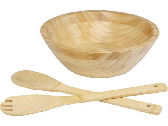 Argulls, бамбуковая салатница и приборы, natural 