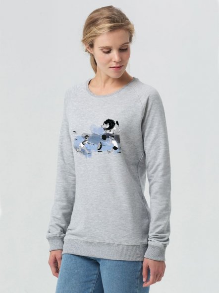 Свитшот женский «Не вы ли были у Невы», серый меланж 