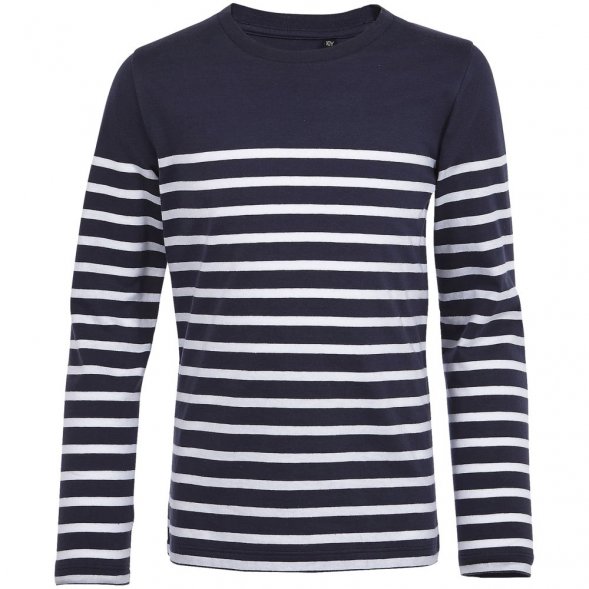 Футболка детская с длинным рукавом Matelot LSL Kids, синяя с белым 