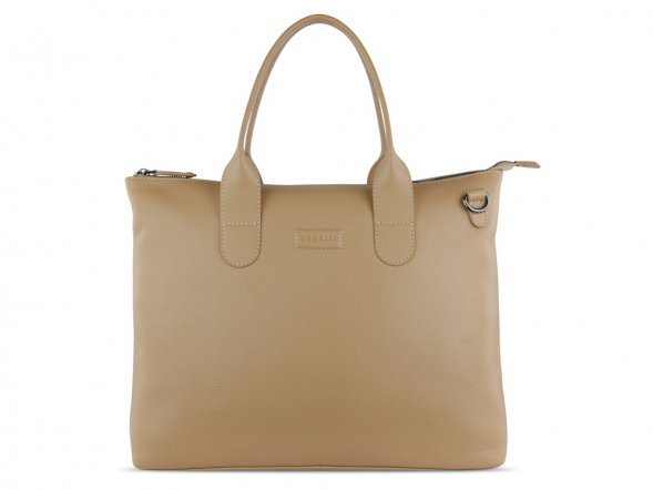 Сумка-шоппер BUGATTI Elsa, песочного цвета, воловья кожа/полиэстер, 46х11х31,5 см 