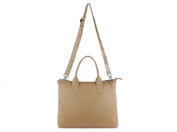 Сумка-шоппер BUGATTI Elsa, песочного цвета, воловья кожа/полиэстер, 46х11х31,5 см 