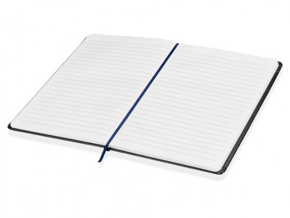 Блокнот в линейку формата А5, черный/синий 