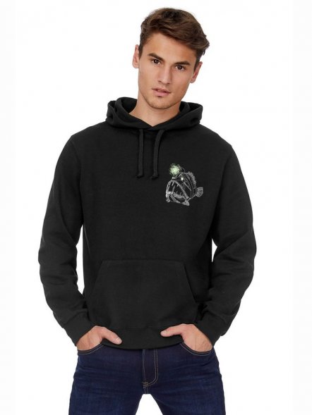 Худи «Морской черт» со светящимся принтом, черное 