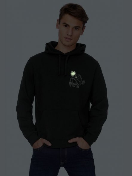 Худи «Морской черт» со светящимся принтом, черное 