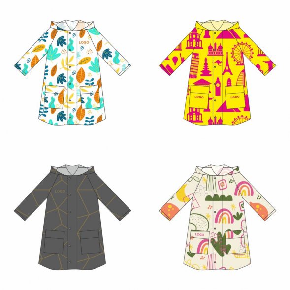 Дождевик классический RainCoat Premium на заказ, разноцветный, M/L 