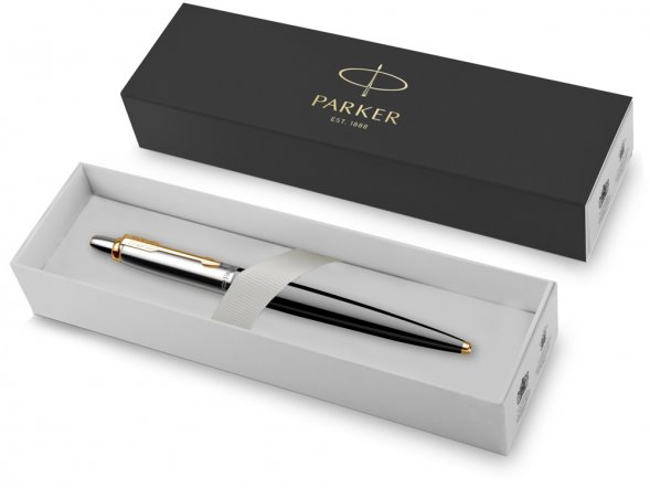 Шариковая ручка Parker Jotter K160, цвет: Black/GT, стержень: F, цвет чернил: blue, в подарочной упаковке. 