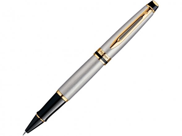 Ручка-роллер Waterman Expert 3, цвет: Stainless Steel GT, стержень: Fblk 