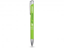 Алюминиевая шариковая кнопочная ручка Moneta, синие чернила, лайм