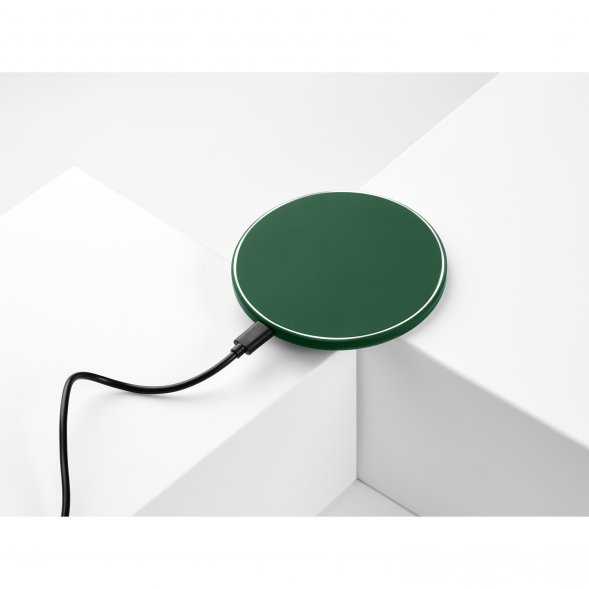 Беспроводное зарядное устройство с подсветкой 15W Auris, зеленое 