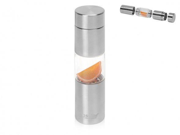 Бутылка для воды FLAVOUR U SEE, 460 мл, серебристый 