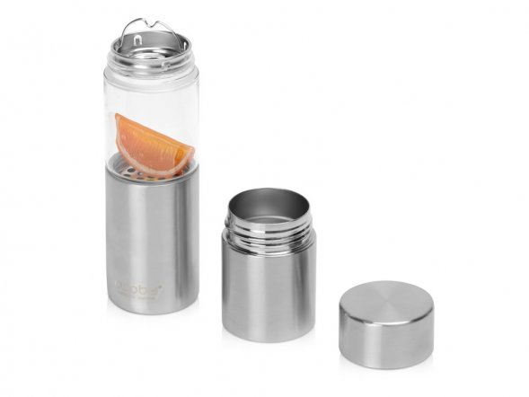 Бутылка для воды FLAVOUR U SEE, 460 мл, серебристый 