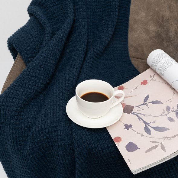 Плед Malta Soft вязаный, 160*90 см, синий 