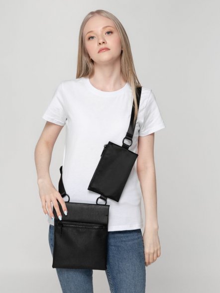 Сумка через плечо ringLink с отстегивающимся органайзером, черная 