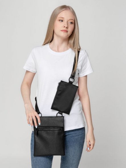 Сумка через плечо ringLink с отстегивающимся органайзером, черная 