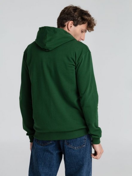 Толстовка с капюшоном на молнии Unit Siverga Heavy, темно-зеленая 