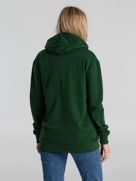 Толстовка с капюшоном на молнии Unit Siverga Heavy, темно-зеленая 