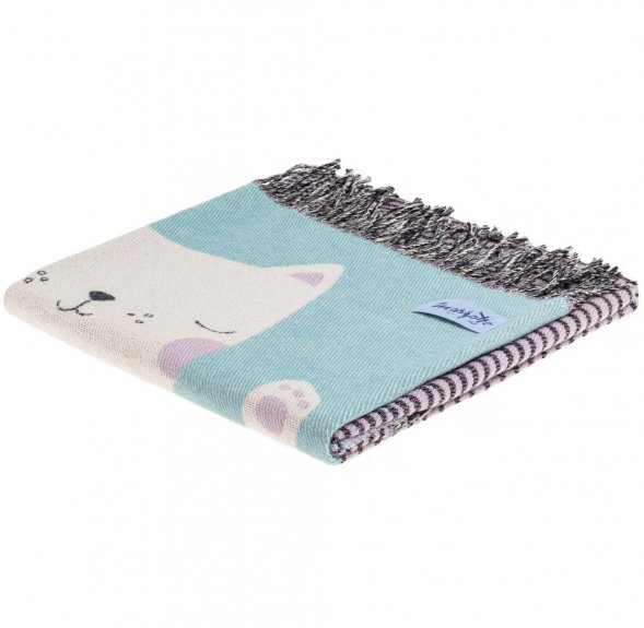 Плед детский Cat, голубой 