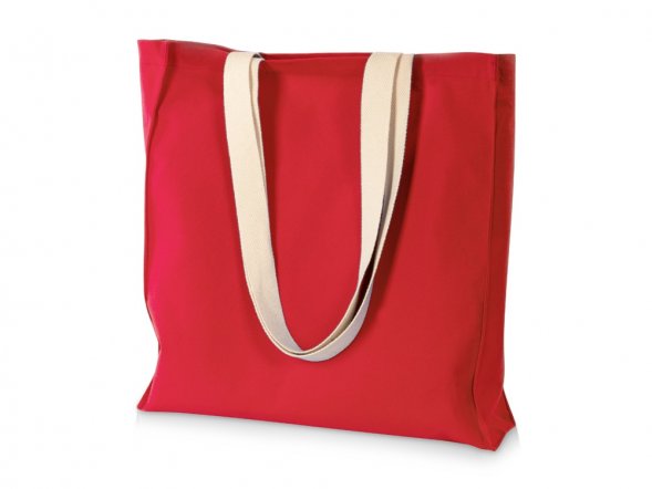 Сумка Donny их хлопка с донной складкой и парусиновыми ручками, красный 