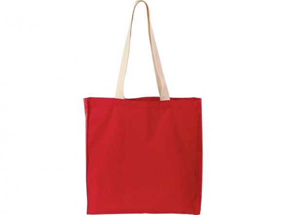 Сумка Donny их хлопка с донной складкой и парусиновыми ручками, красный 