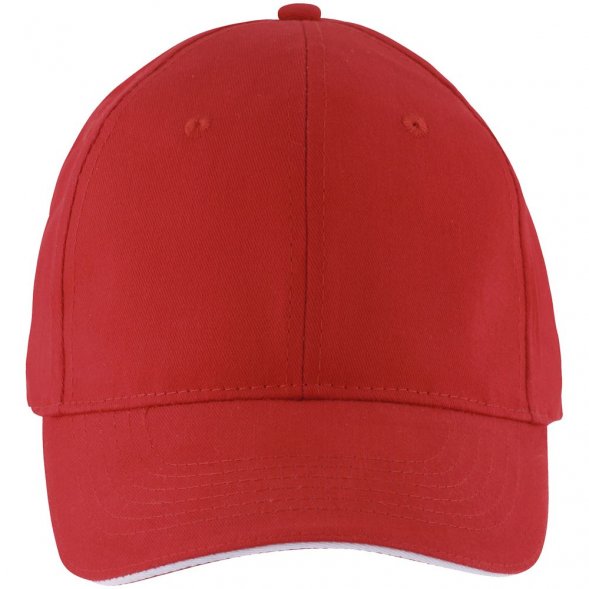 Бейсболка Solar, красная с белым 