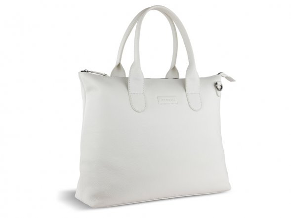 Сумка-шоппер BUGATTI Elsa, белая, воловья кожа/полиэстер, 46х11х31,5 см 