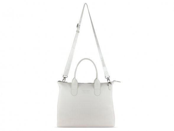 Сумка-шоппер BUGATTI Elsa, белая, воловья кожа/полиэстер, 46х11х31,5 см 