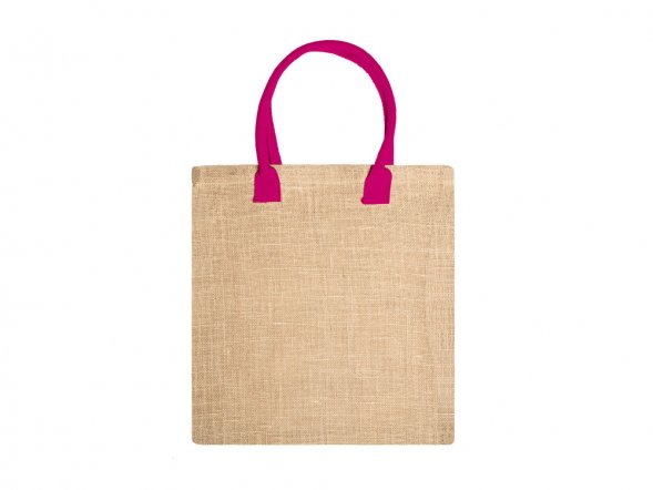Сумка NIMES из натурального джута, бежевый/фуксия 
