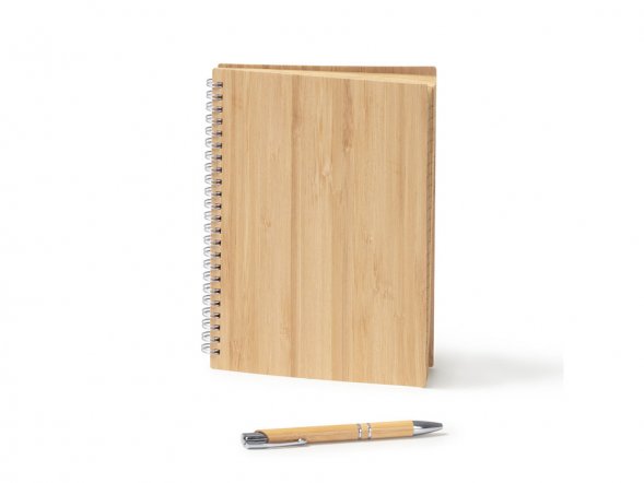 Набор GALA: блокнот А5, ручка шариковая, бамбук, бежевый 