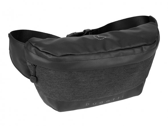 Сумка на пояс BUGATTI Universum, графитовая, полиэстер меланж/тарпаулин, 27х5х15 см, 1 л 