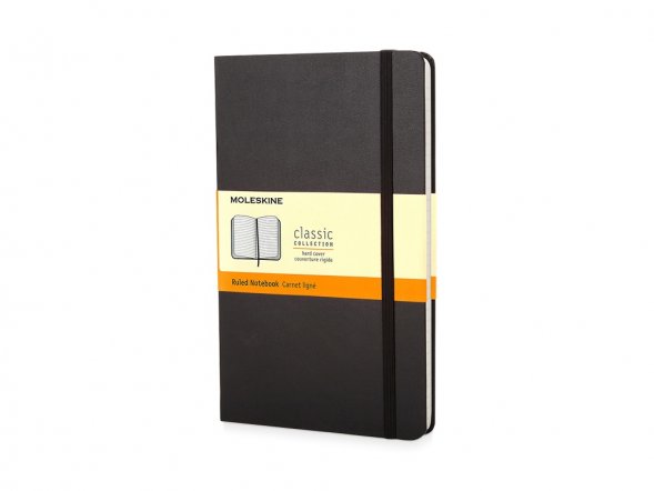 Записная книжка Moleskine Classic (в линейку) в твердой обложке, Pocket (9x14см), черный 