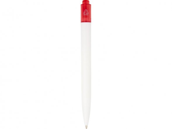 Шариковая ручка Thalaasa из океанического пластика, красный прозрачный/белый 