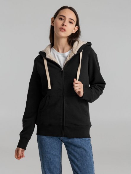Толстовка унисекс на молнии Sherpa 280, черная 