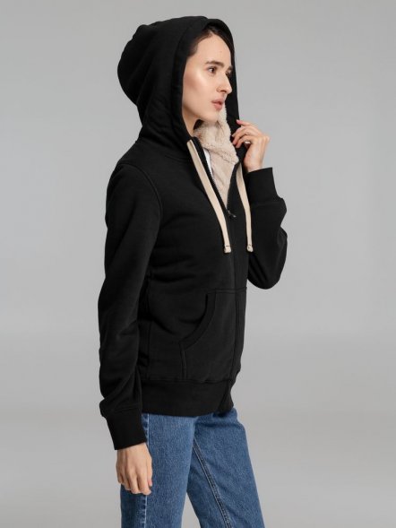 Толстовка унисекс на молнии Sherpa 280, черная 