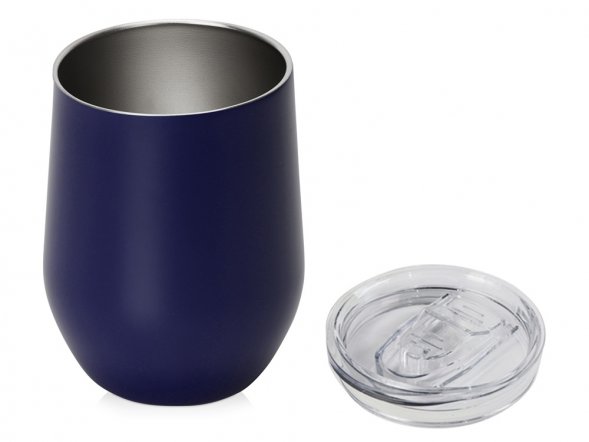 Вакуумная термокружка Sense, непротекаемая крышка, темно-синий (P) 