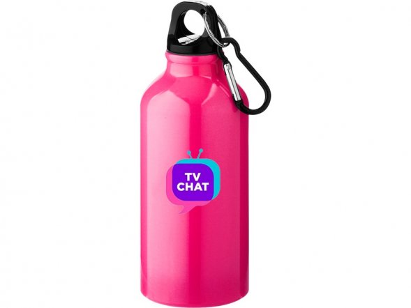 Бутылка Oregon с карабином 400мл, неоновый розовый 