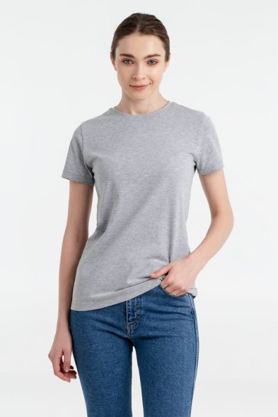 Футболка женская T-bolka Stretch Light Lady, серый меланж 