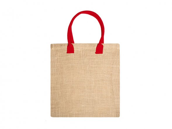 Сумка NIMES из натурального джута, бежевый/красный 