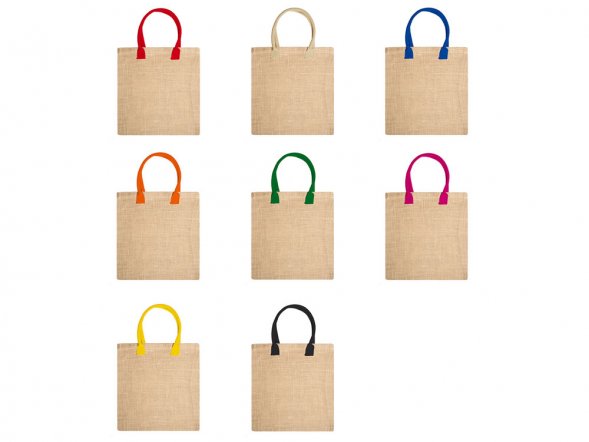 Сумка NIMES из натурального джута, бежевый/красный 